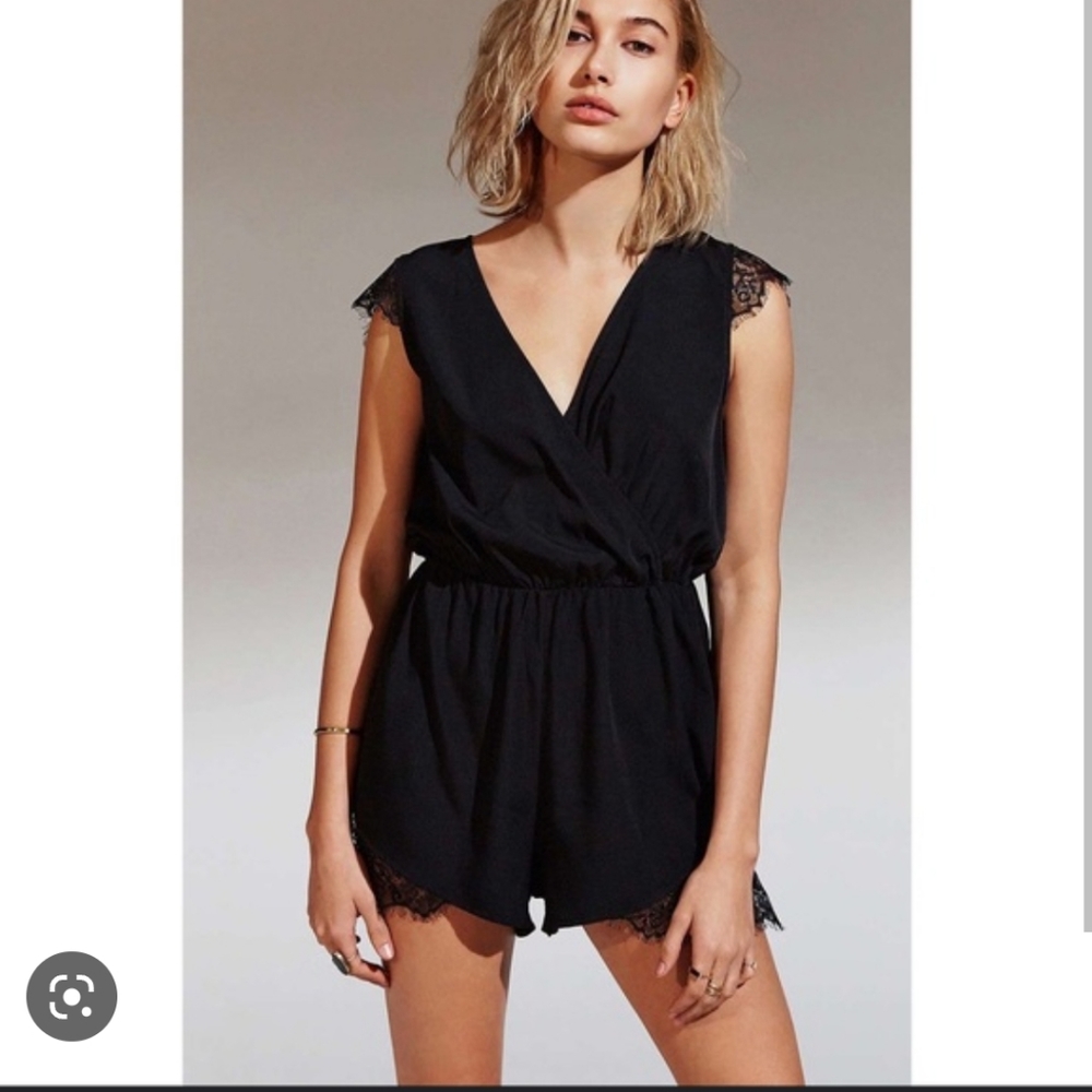 NWOT Urban Outfitters Kimchi Blue Black Romper Lace